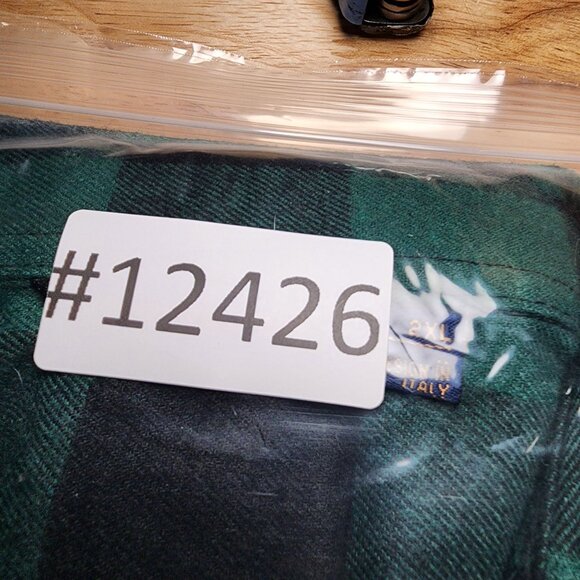 Design in Italy Shirt Mens 2XL Green Plaid Flannel Long Sleeve Button Up *GUC* - Picture 9 of 9